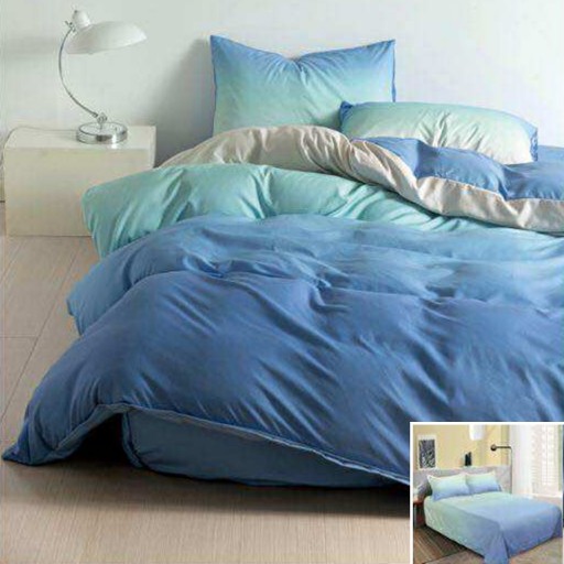 Lenjerie de pat, 2 persoane, bumbac satinat, 4 piese, cu imprimeu, LSN4659