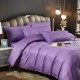 Lenjerie de pat, 2 persoane, damasc, 6 piese, cu elastic, UniDeluxe, mov , LDA260