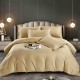 Lenjerie de pat, 2 persoane, damasc, 6 piese, UniDeluxe, crem închis, LDA303