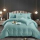 Lenjerie de pat, 2 persoane, damasc, 6 piese, UniDeluxe, bleu , LDA307