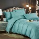 Lenjerie de pat, 2 persoane, damasc, 6 piese, UniDeluxe, bleu , LDA307