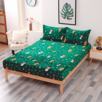 Husă de pat, 2 persoane, cocolino, 3 piese, cu elastic, 180x200cm, imprimeu motiv Crăciun, HPC1010