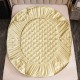 Husă de pat, Topper, 2 persoane, catifea, 140x200cm, 3 piese, cu elastic, crem deschis , HPT402