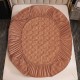 Husă de pat, Topper, 2 persoane, catifea, 140x200cm, 3 piese, cu elastic, maro , HPT404