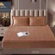Husă de pat, Topper, 2 persoane, catifea, 140x200cm, 3 piese, cu elastic, maro , HPT404