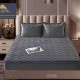 Husă de pat, Topper, 2 persoane, catifea, 140x200cm, 3 piese, cu elastic, gri închis, HPT406