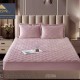 Husă de pat, Topper, 2 persoane, catifea, 140x200cm, 3 piese, cu elastic, roz , HPT407