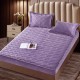 Husă de pat, Topper, 2 persoane, catifea, 140x200cm, 3 piese, cu elastic, mov , HPT408