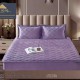 Husă de pat, Topper, 2 persoane, catifea, 140x200cm, 3 piese, cu elastic, mov , HPT408