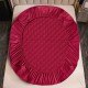 Husă de pat, Topper, 2 persoane, catifea, 140x200cm, 3 piese, cu elastic, roșu , HPT409