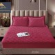 Husă de pat, Topper, 2 persoane, catifea, 140x200cm, 3 piese, cu elastic, roșu , HPT409