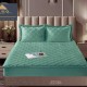 Husă de pat, Topper, 2 persoane, catifea, 140x200cm, 3 piese, cu elastic, verde deschis, HPT410