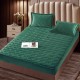 Husă de pat, Topper, 2 persoane, catifea, 140x200cm, 3 piese, cu elastic, verde închis, HPT411
