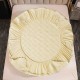 Husă de pat, Topper, 2 persoane, catifea, 160x200cm, 3 piese, cu elastic, crem deschis, HPT602