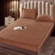 Husă de pat, Topper, 2 persoane, catifea, 160x200cm, 3 piese, cu elastic, maro , HPT604