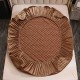 Husă de pat, Topper, 2 persoane, catifea, 160x200cm, 3 piese, cu elastic, maro , HPT604