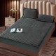 Husă de pat, Topper, 2 persoane, catifea, 160x200cm, 3 piese, cu elastic, gri închis, HPT606