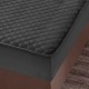 Husă de pat, Topper, 2 persoane, catifea, 160x200cm, 3 piese, cu elastic, gri închis, HPT606