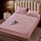 Husă de pat, Topper, 2 persoane, catifea, 160x200cm, 3 piese, cu elastic, roz , HPT607