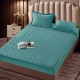 Husă de pat, Topper, 2 persoane, catifea, 160x200cm, 3 piese, cu elastic, verde deschis, HPT610