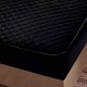 Husă de pat, Topper, 2 persoane, catifea, 160x200cm, 3 piese, cu elastic, negru , HPT612