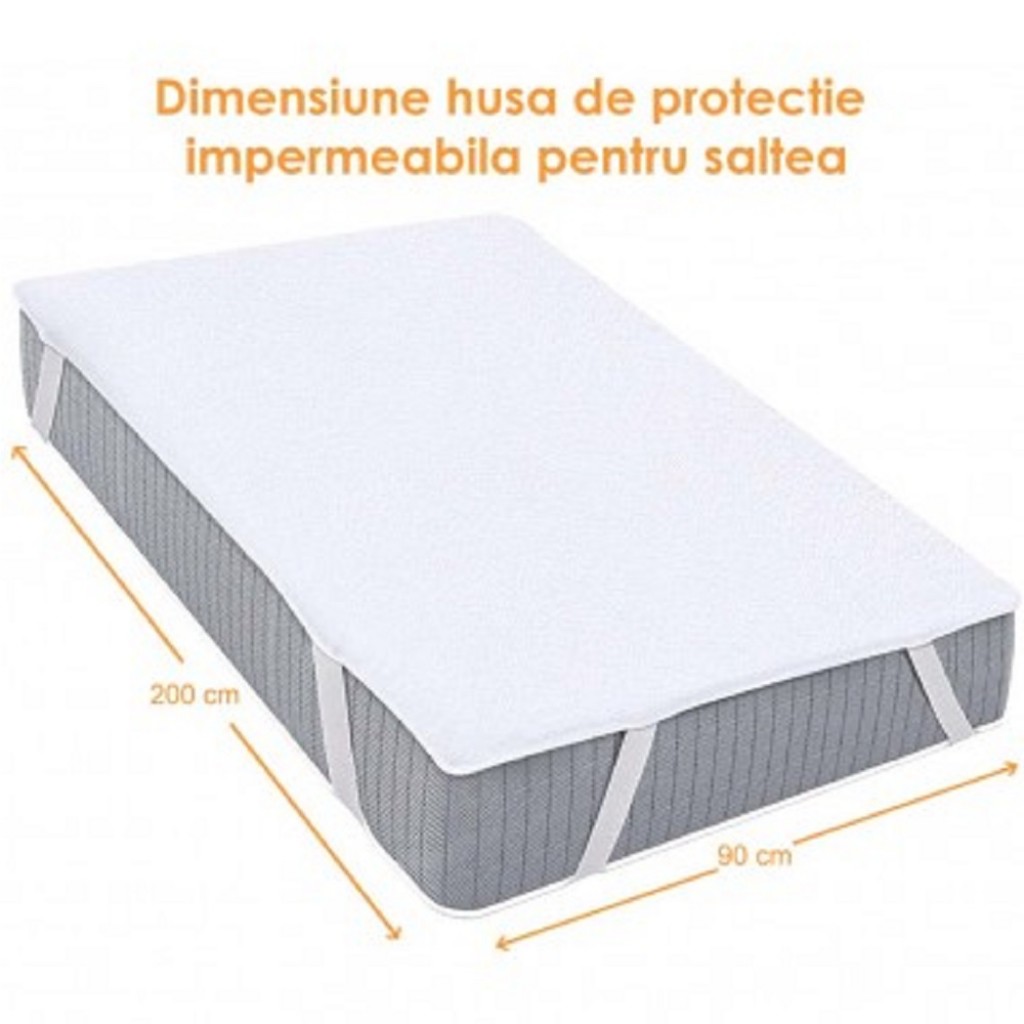 Husă protecție saltea, impermeabilă, matlasată, prindere cu elastic, 90x200cm, HPR90 Husă protecție saltea, impermeabilă, matlasată, prindere cu elastic, 90x200cm, HPR90