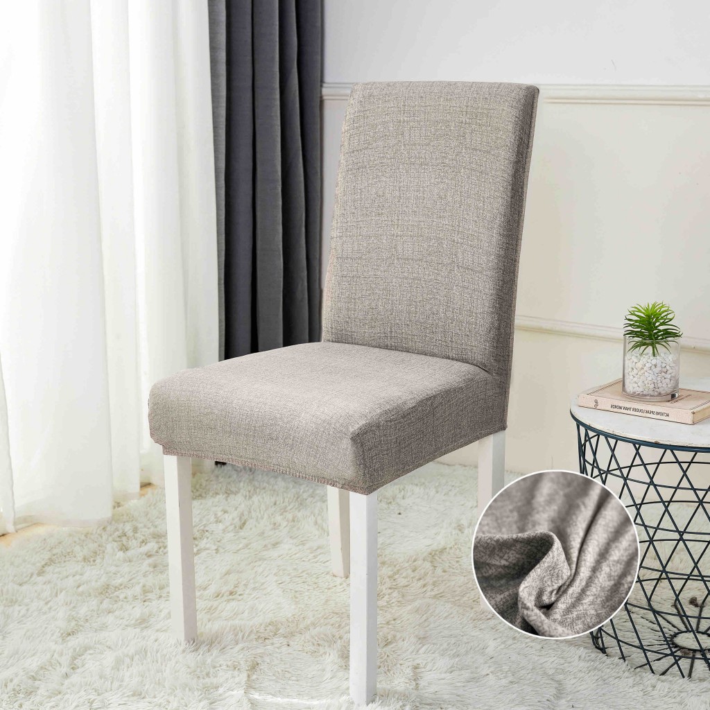 Husă pentru scaun, universală, elastică, material elastan, culoare uni, crem, HC241