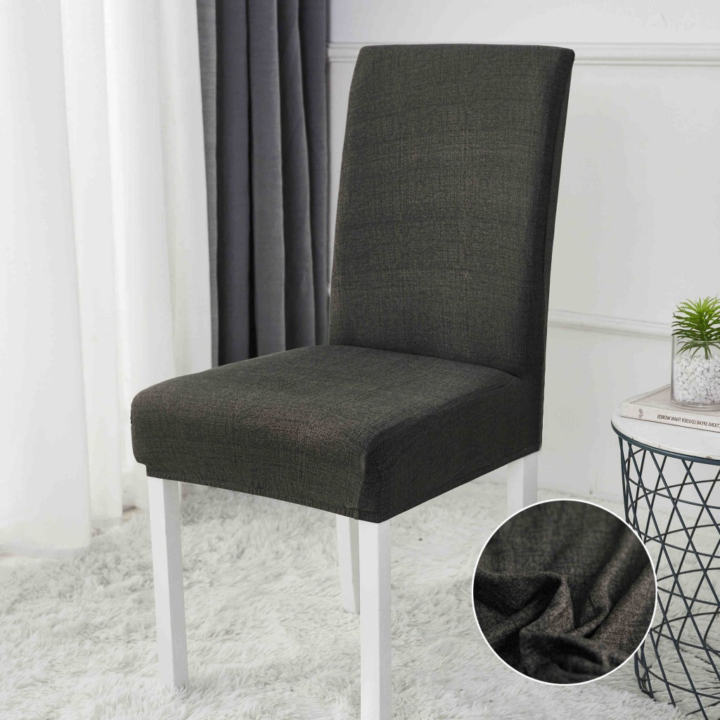 Husă pentru scaun, universală, elastică, material elastan, culoare uni, gri inchis, HC244 Husă pentru scaun, universală, elastică, material elastan, culoare uni, gri inchis, HC244