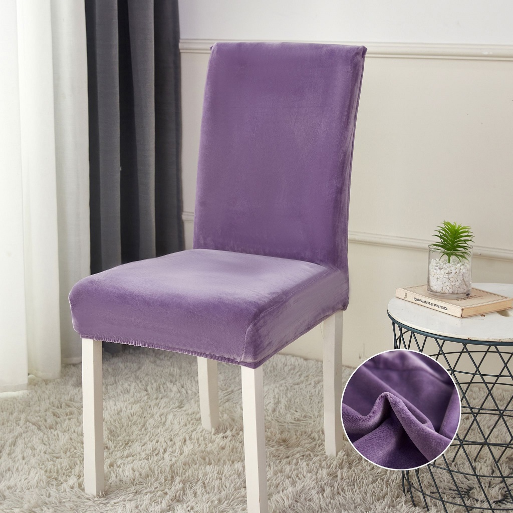 Husă pentru scaun, universală, material catifea, mov , HC308