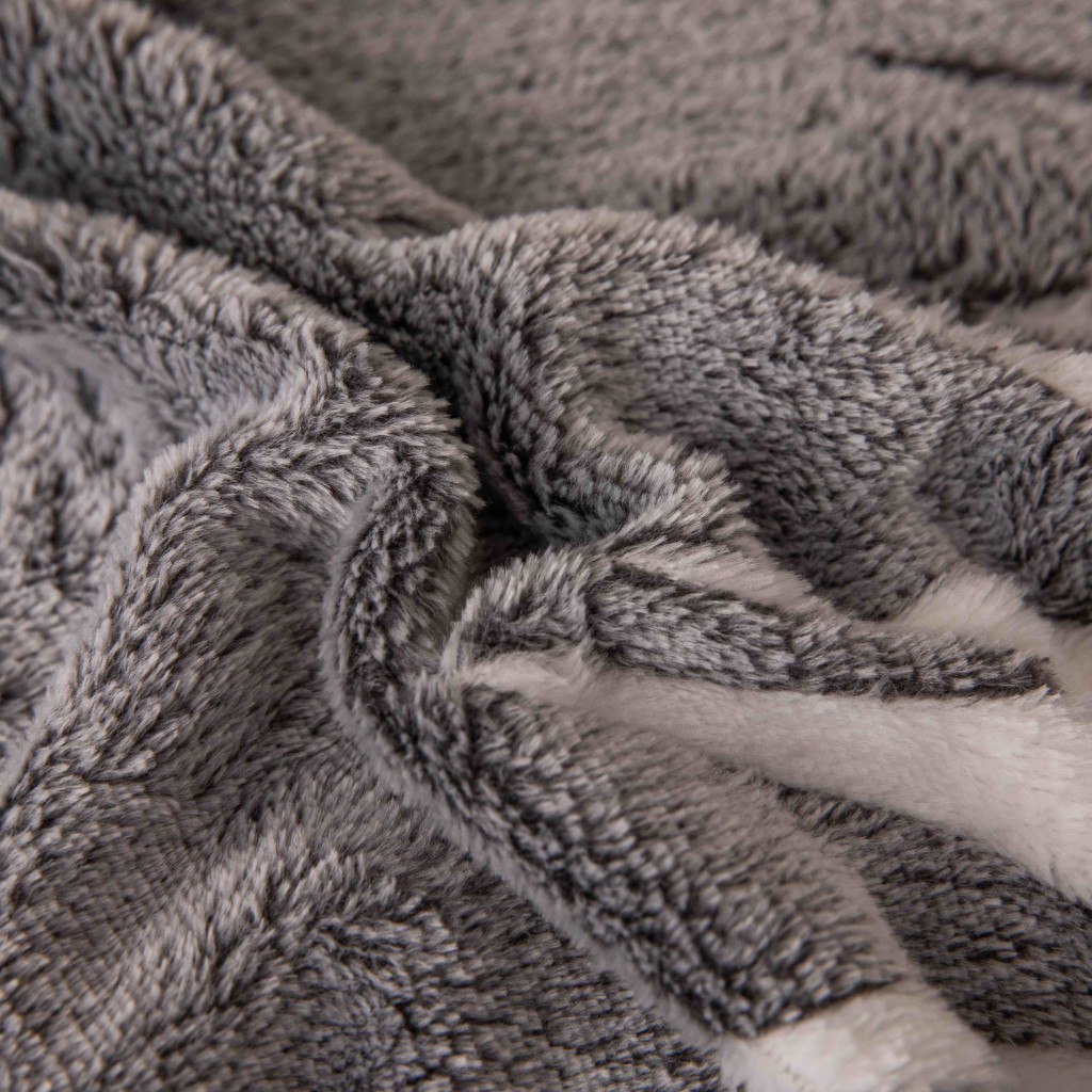 Lenjerie de pat, Cocolino, 1 persoană, 4 piese, gri , cu frunze albe, CCP103