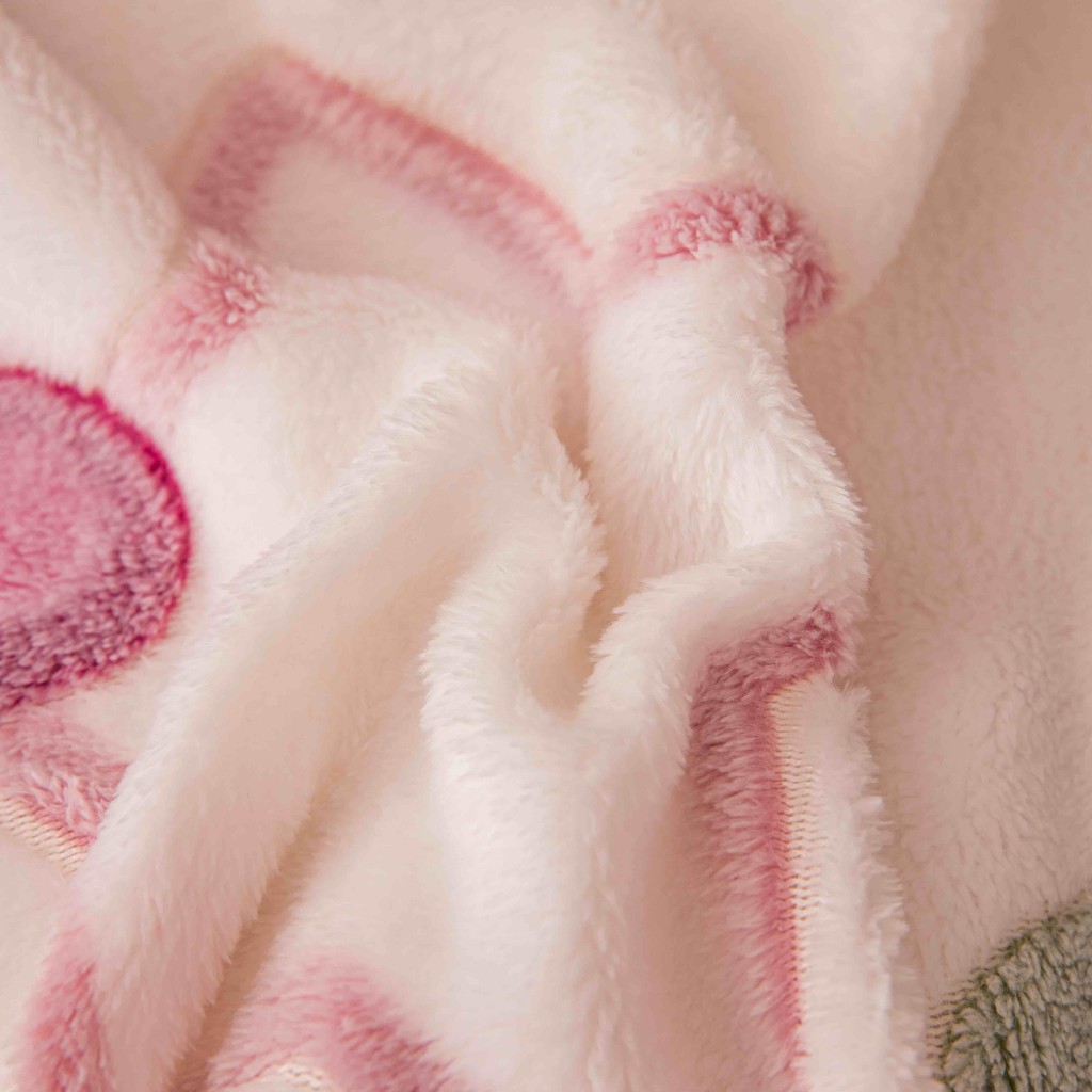 Lenjerie de pat, Cocolino, 1 persoană, 4 piese, crem și roz, cu ursuleți, CCP111