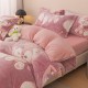 Lenjerie de pat, Cocolino, 1 persoană, 4 piese, roz , cu pisicuțe, CCP114