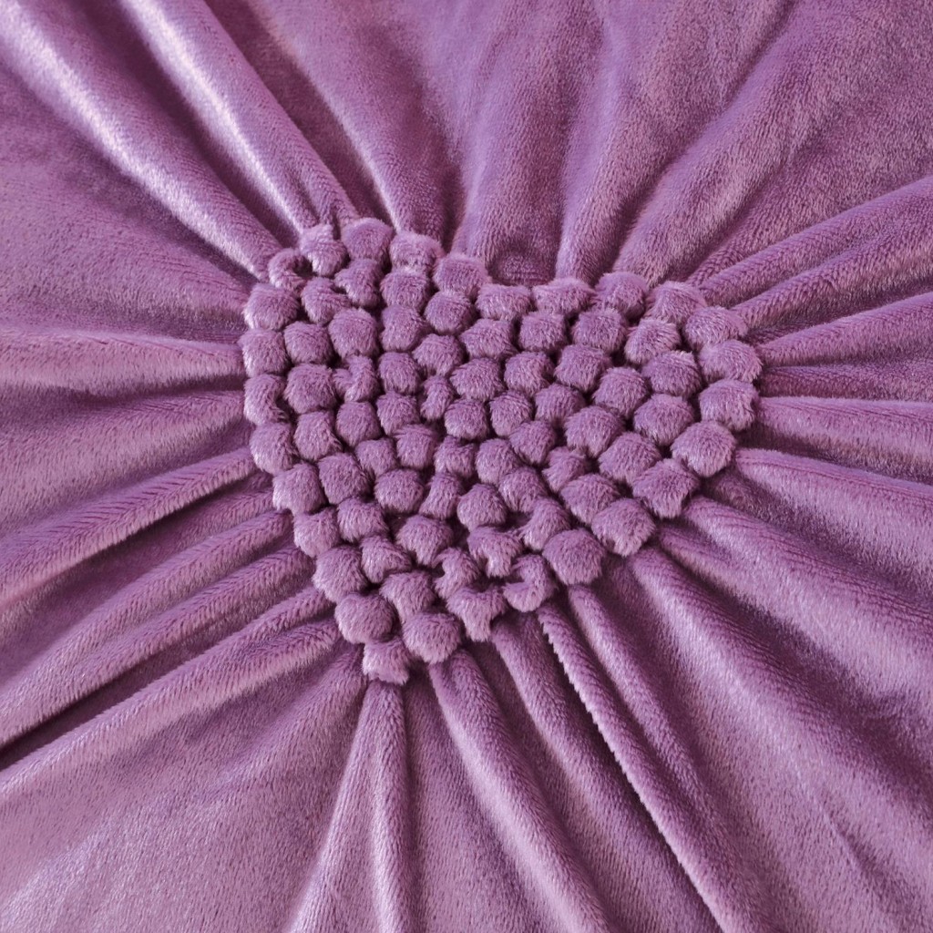 Lenjerie de pat, catifea, 2 persoane, 4 piese, UniDeluxe cu pliuri inimă, 180x200cm, mov , LFC907