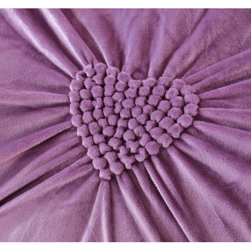 Lenjerie de pat, catifea, 2 persoane, 4 piese, UniDeluxe cu pliuri inimă, 180x200cm, mov , LFC907