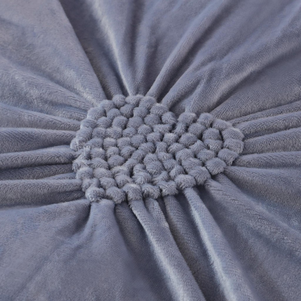 Lenjerie de pat, catifea, 2 persoane, 4 piese, UniDeluxe cu pliuri inimă, 180x200cm, gri deschis, LFC911