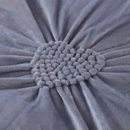 Lenjerie de pat, catifea, 2 persoane, 4 piese, UniDeluxe cu pliuri inimă, 180x200cm, gri deschis, LFC911