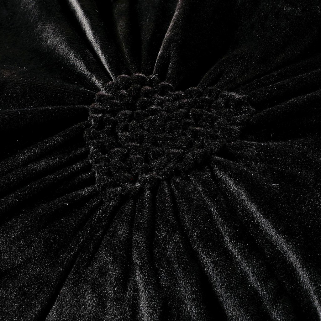 Lenjerie de pat, catifea, 2 persoane, 4 piese, UniDeluxe cu pliuri inimă, 180x200cm, negru, LFC913