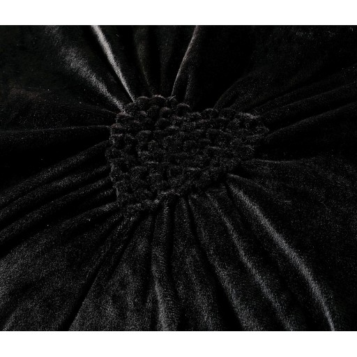 Lenjerie de pat, catifea, 2 persoane, 4 piese, UniDeluxe cu pliuri inimă, 180x200cm, negru, LFC913