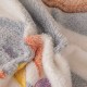 Lenjerie de pat, Cocolino, 2 persoane, 4 piese, cu elastic, gri si alb, cu romburi, CC4004