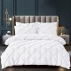 Lenjerie de pat, 2 persoane, 6 piese, finet, UniDeluxe cu pliuri, alb , 230x250cm, LF901