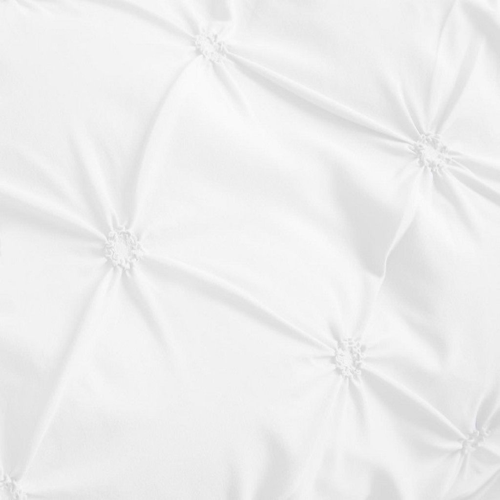 Lenjerie de pat, 2 persoane, 6 piese, finet, UniDeluxe cu pliuri, alb , 230x250cm, LF901