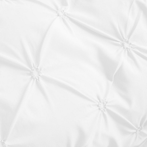 Lenjerie de pat, 2 persoane, 6 piese, finet, UniDeluxe cu pliuri, alb , 230x250cm, LF901