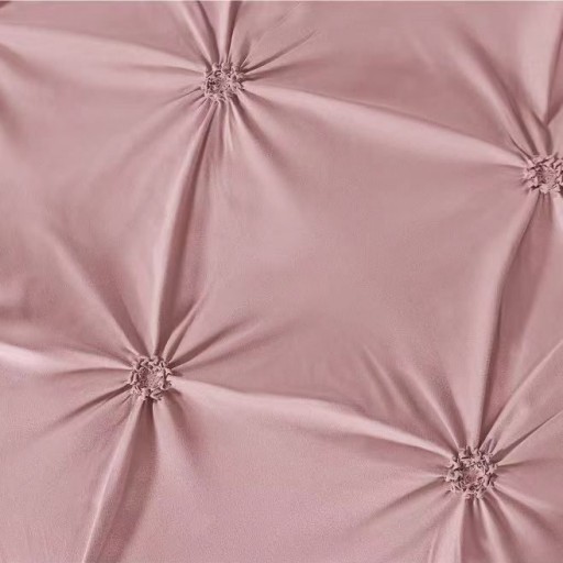 Lenjerie de pat, 2 persoane, finet, 6 piese, UniDeluxe cu pliuri, roz pudrat, 230x250cm, LF904
