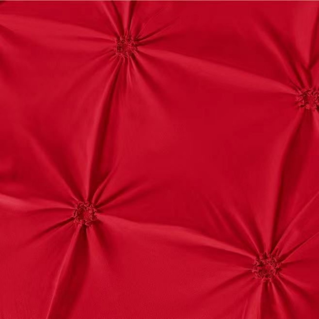 Lenjerie de pat, 2 persoane, finet, 6 piese, UniDeluxe cu pliuri, rosu , 230x250cm, LF907