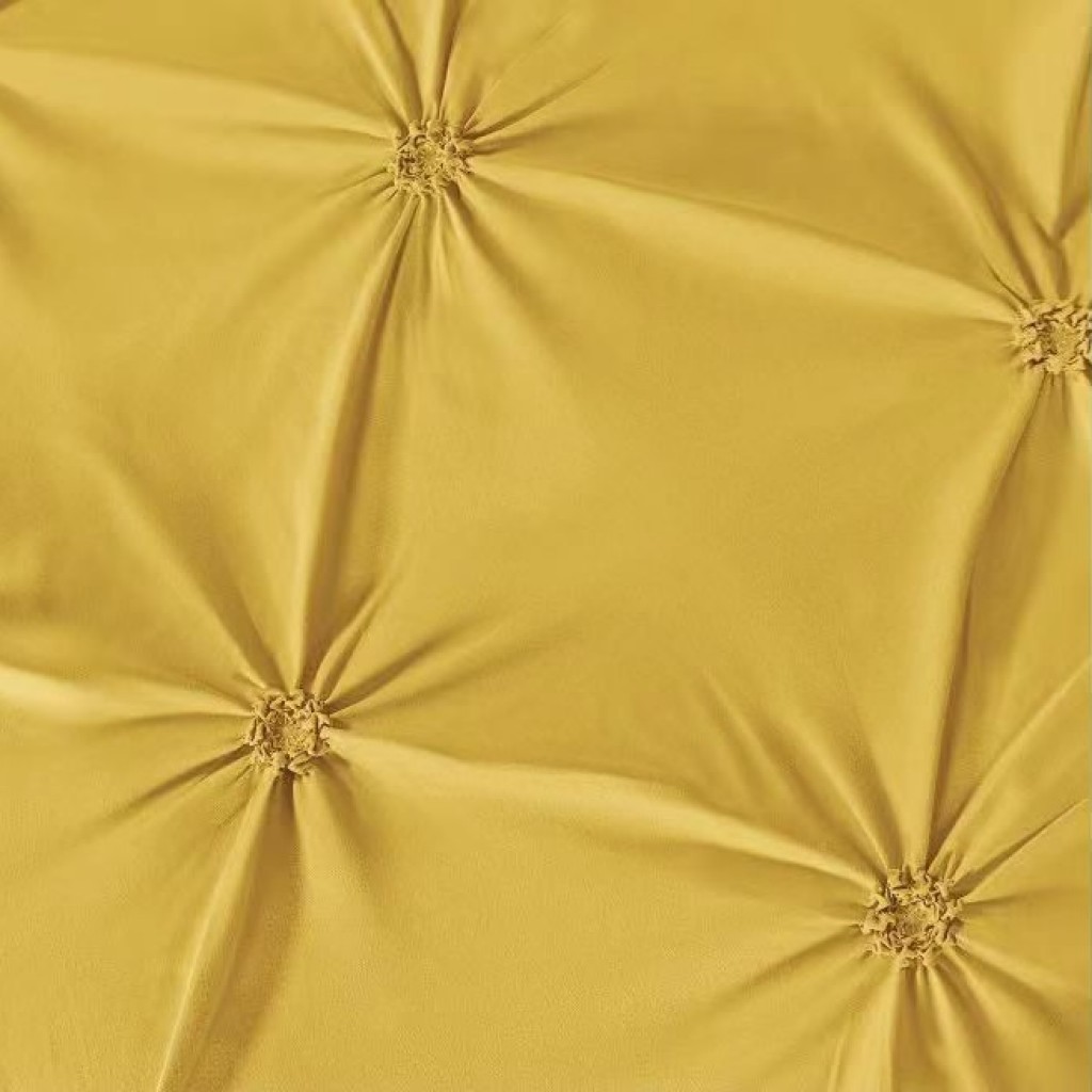 Lenjerie de pat, 2 persoane, finet, 6 piese, UniDeluxe cu pliuri, galben , 230x250cm, LF909