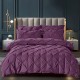 Lenjerie de pat, 2 persoane, finet, 6 piese, UniDeluxe cu pliuri, mov inchis, 230x250cm, LF910