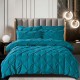 Lenjerie de pat, 2 persoane, finet, 6 piese, UniDeluxe cu pliuri, albastru , 230x250cm, LF912