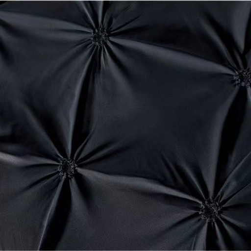 Lenjerie de pat, 2 persoane, finet, 6 piese, UniDeluxe cu pliuri, negru , 230x250cm, LF915