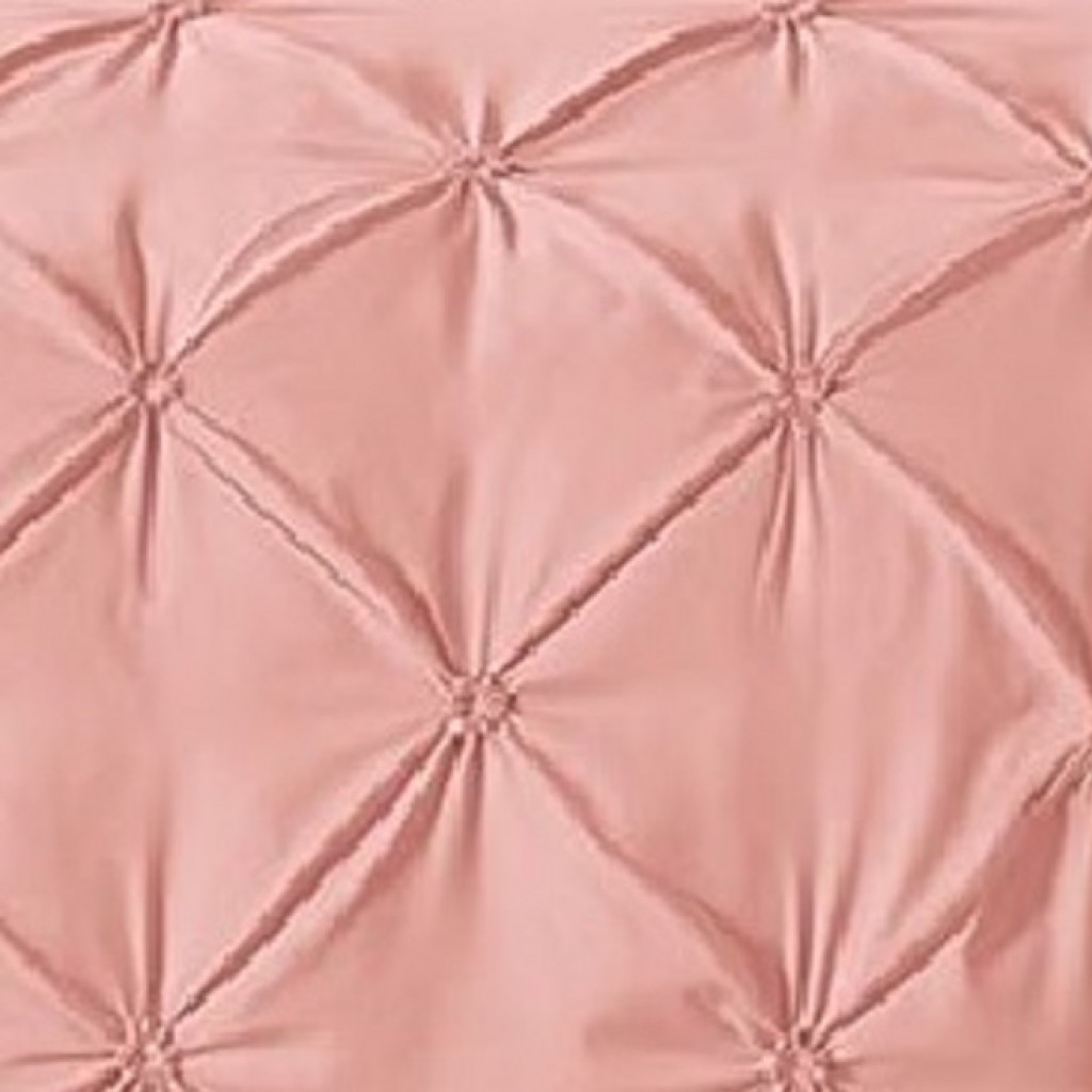 Lenjerie de pat, 2 persoane, finet, 6 piese, UniDeluxe cu pliuri, roz , 230x250cm, LF916
