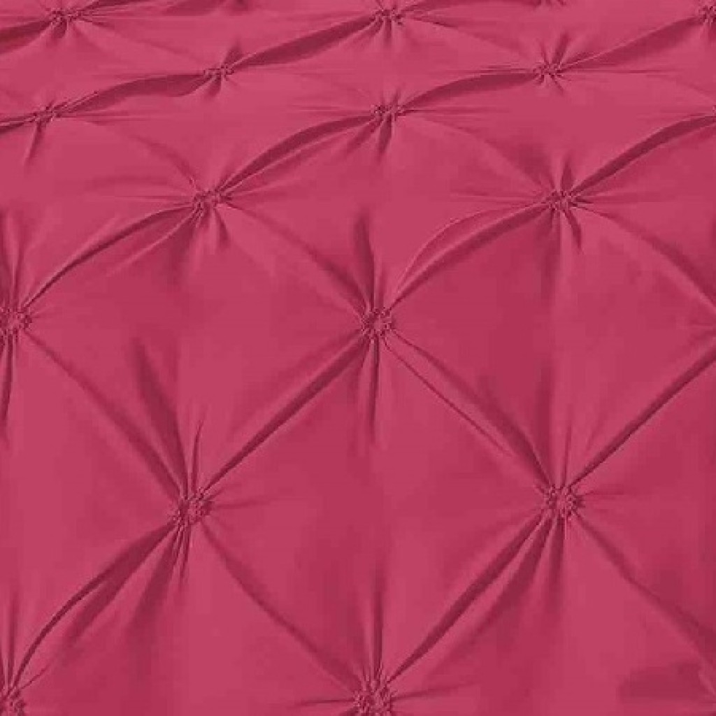 Lenjerie de pat, 2 persoane, finet, 6 piese, UniDeluxe cu pliuri, rosu neon, 230x250cm, LF952